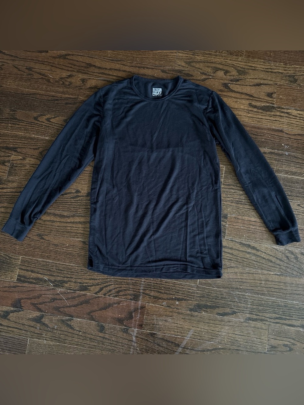 32 Degrees Black Long-Sleeve Crew Neck Shirt